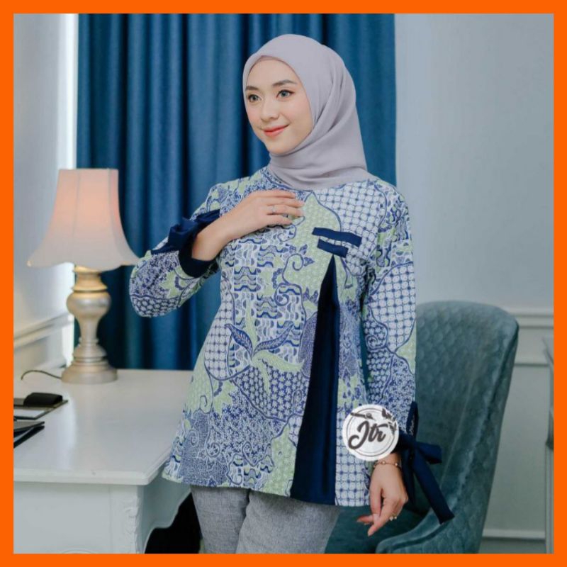 ATASAN BATIK WANITA BLOUSE KANTOR BLOUSE KERJA SERAGAMAN BATIK TRENDY INTERNATIONAL MOTIF KEKINIAN