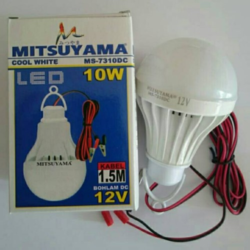 Lampu Bohlam LED DC 12v 10 Watt Mitsuyama Colok Aki / Solar Panel