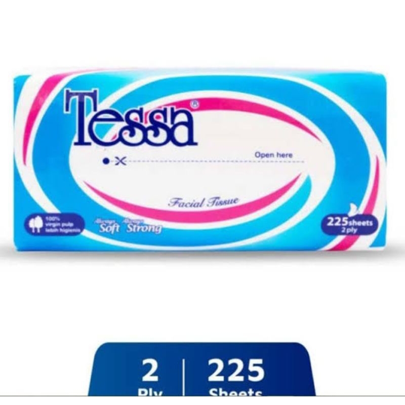 TISSUE WAJAH TESSA 225 LEMBAR 2PLY/ TISSUE FACIAL TESSA 225 SHEET 2LPY