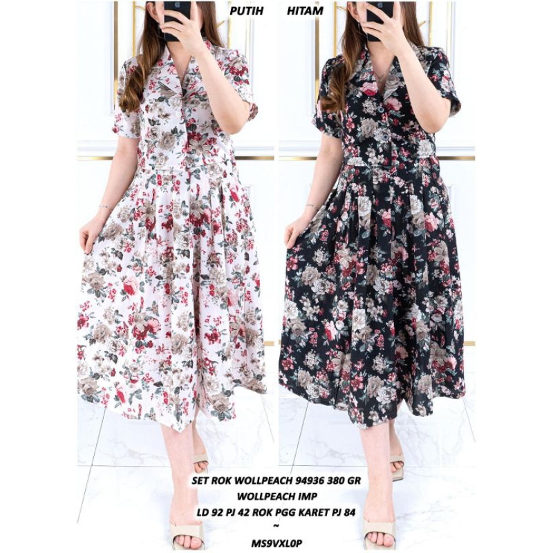 SETELAN FLORAL SET FLOWER KEMEJA ROK BUNGA ASD 949366 SETELAN BANGKOK