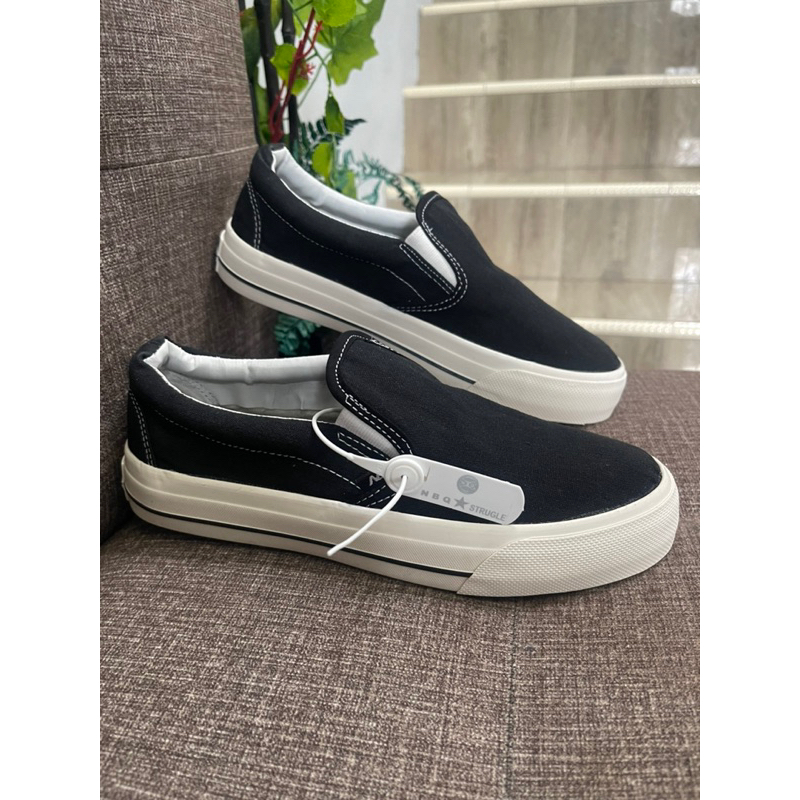 SEPATU SNEAKER SLIPON NBQ STRUGLE BLACK LT