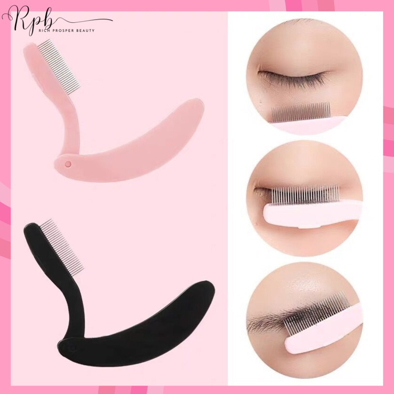 1PC Folding Eyelash Curler Comb Lash Separator Mascara Lift Curl Metal Brush Mini Eyebrow Comb Makeup Tool