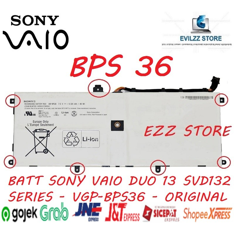 BATERAI BATTERY SONY VAIO ULTRABOOK VGP-BPS36 BPS36 BPS 36 DUO 13 Rental Touch 13.3 INCH SVD132 SVD1