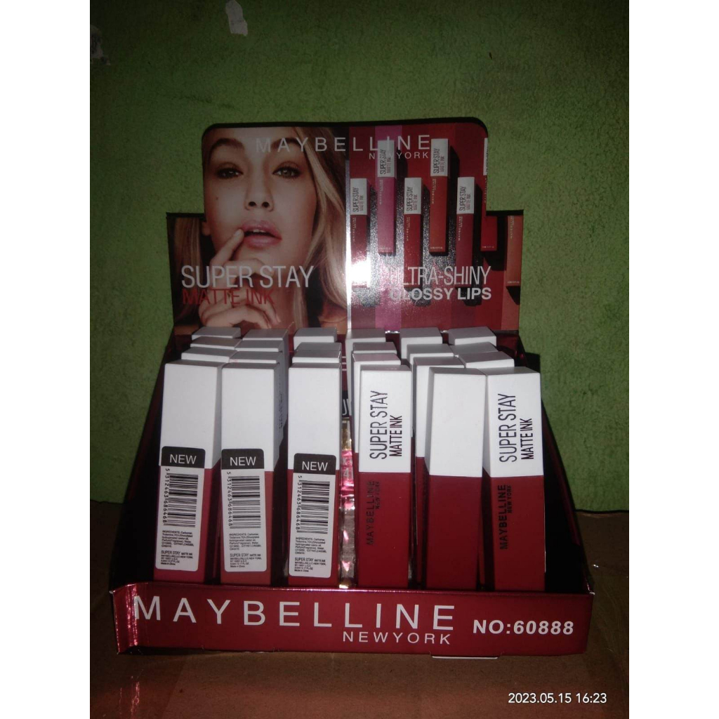 [24 PCS] 60888 MAYBELLINE LIP CREAM BARCODE PERBOX - MAYBELINE NEW YORK SUPERSTAY MATTE INK LIPGLOSS SUPER STAY TG-0253