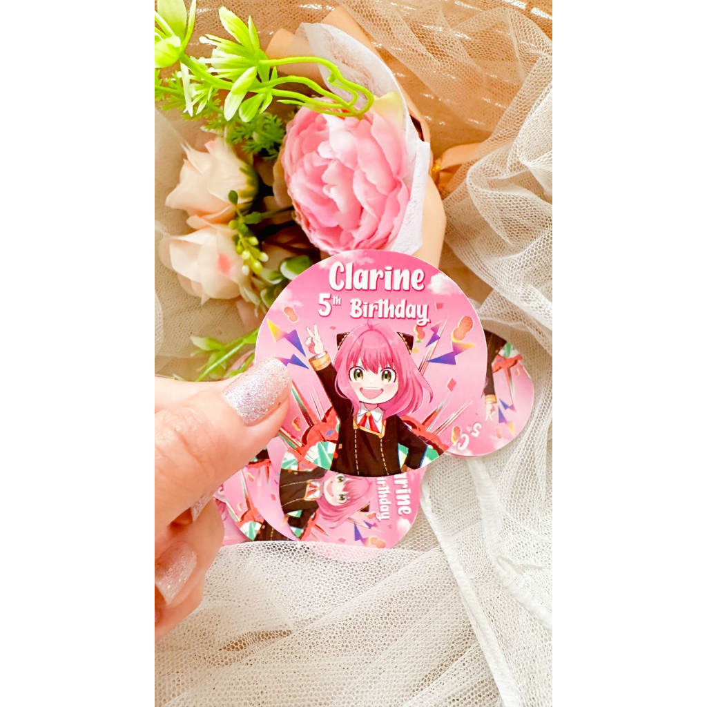 

Anya Forger Spy X Family Sticker Birthday / Sticker Pudding Birthday / Ulang Tahun