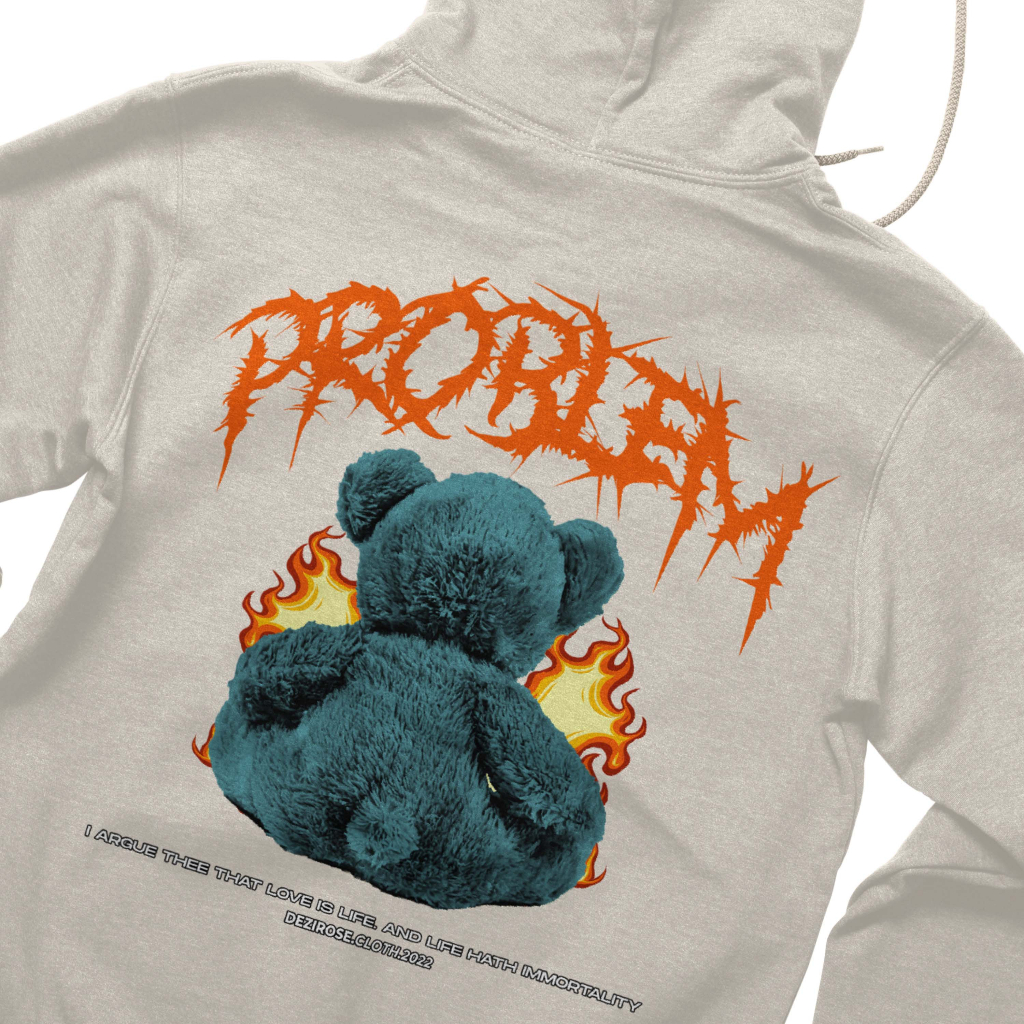 DEZIROSE Sweater Hoodie Bear Problem Pria &amp; Wanita Distro Fleece Tebal Premium Size M-XXL