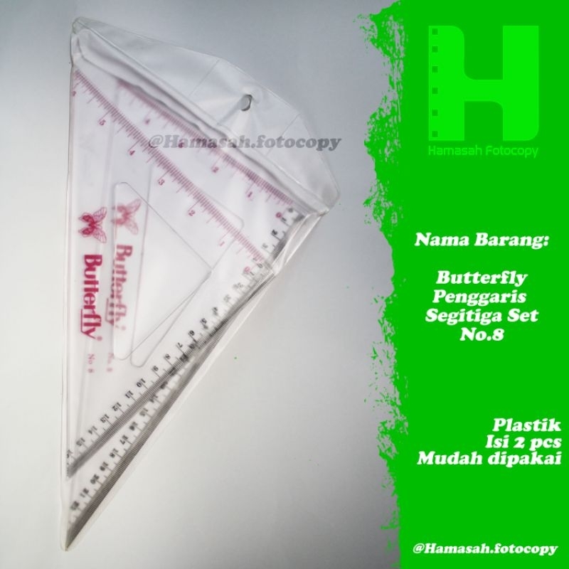 

Penggaris Segitiga Set No.8 Butterfly