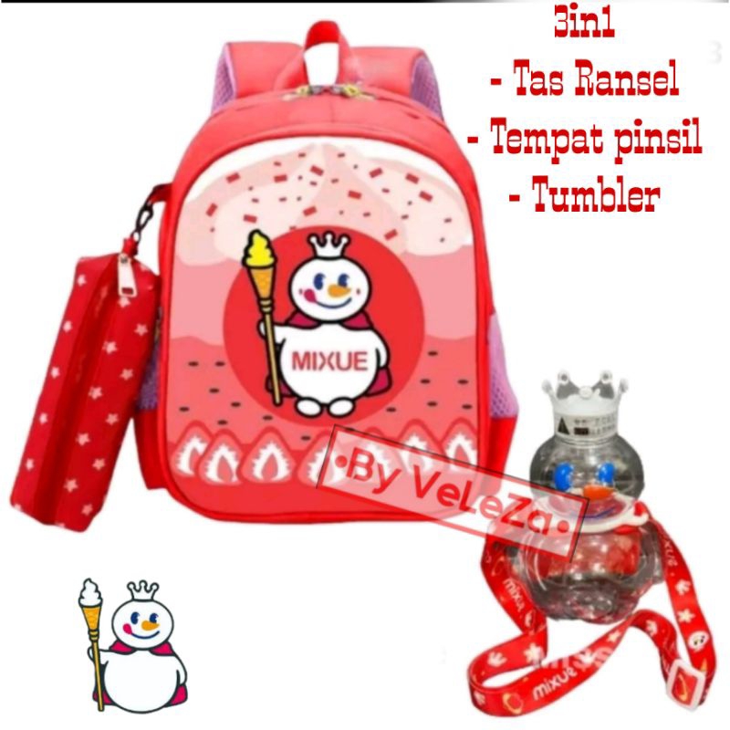 Tas ransel anak karakter mixuee gratis tumbler tempat pinsil - tas anak