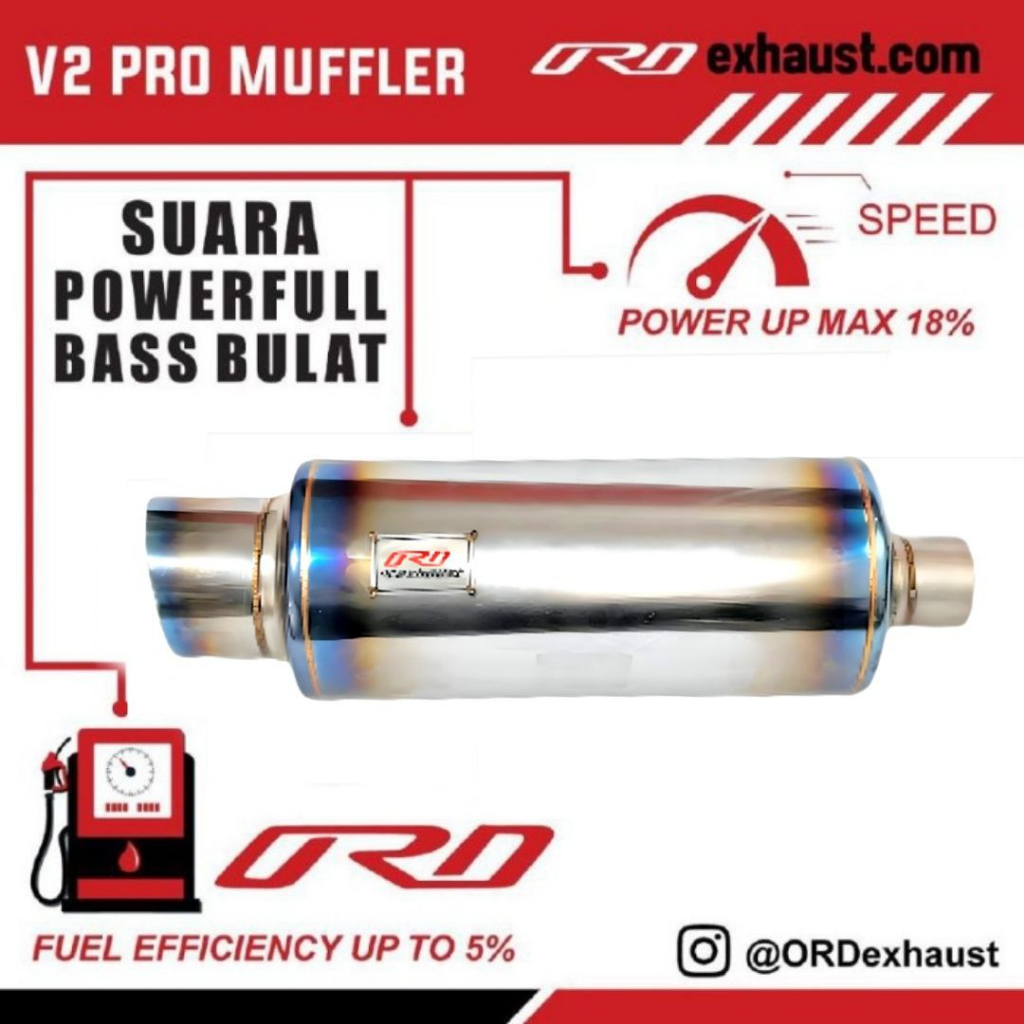 ORD Exhaust Knalpot Racing Mobil Bass Muffler v2pro - Pro Series knalpot Titanium Sandblast Finish -