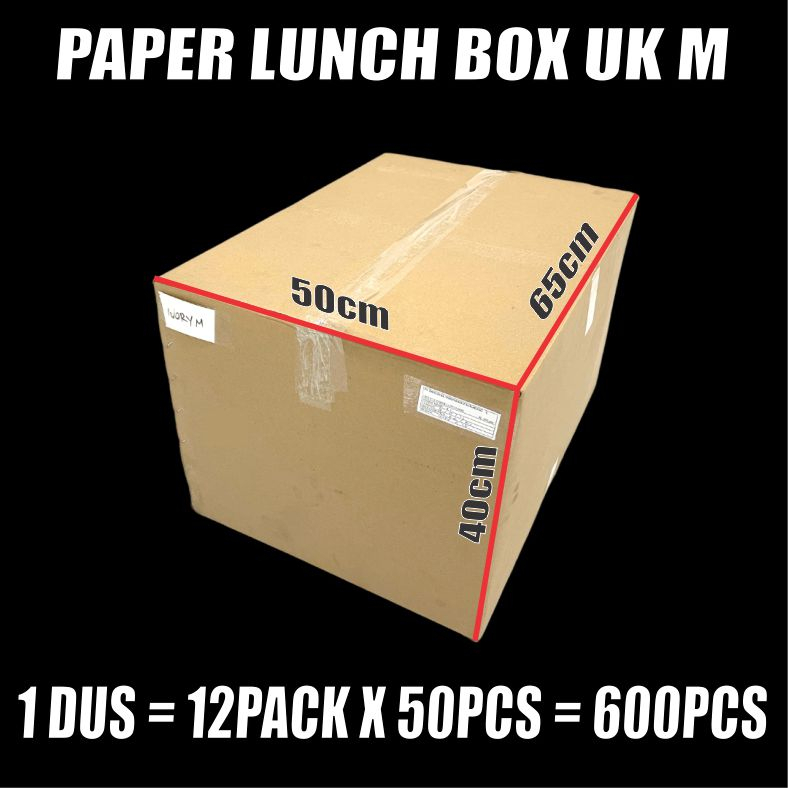 Paper lunch box Tutup uk M food tray makan kotak makanan kertas Murah