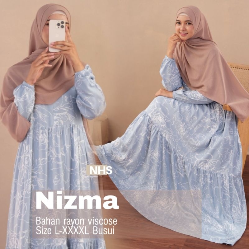 Nizma Dress Gamis busui rayon viscose size L-XXXXL