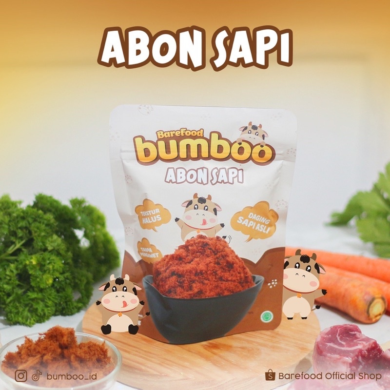 BUMBOO Abon Asli - Tekstur Lembut MPASI Si Kecil - Sumber Protein - Tanpa MSG - Tanpa Pengawet