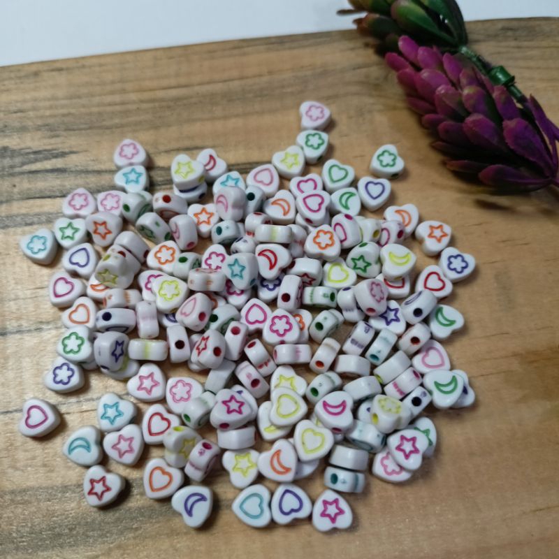 50 Pcs Manik Beads Motif love