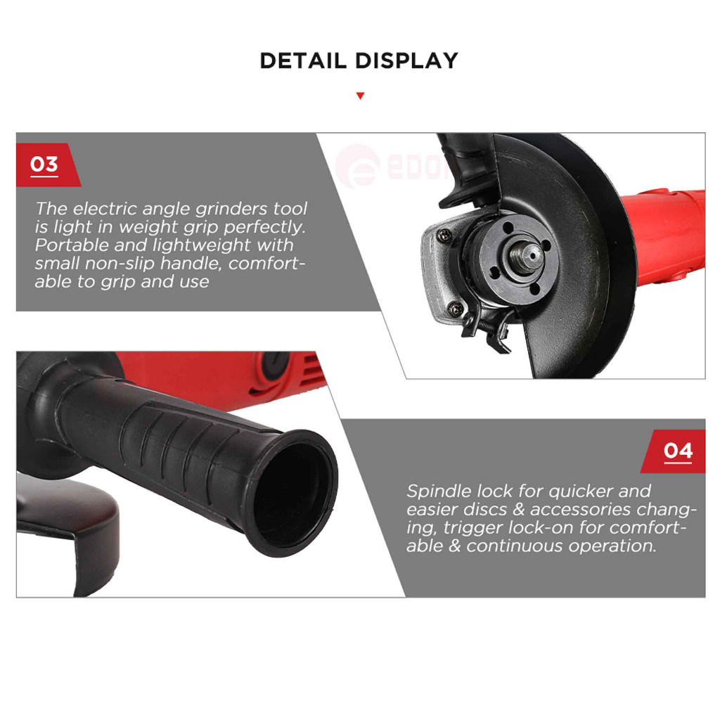 Edon ED1-1054T / Angle Grinder / Mesin Gerinda Tangan / Mesin Grinda Listrik