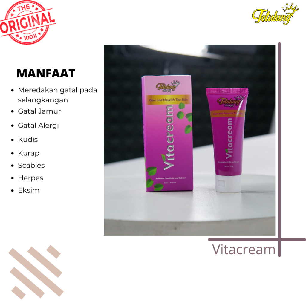 Vitacream Obat Gatal Selangkangan Menahun Paling Ampuh- Vitacream 20gr Sudah BPOM|