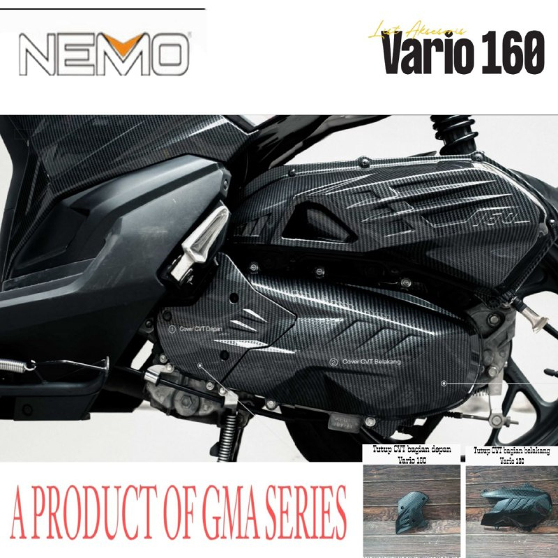 COVER CVT Vario 160 Carbon/Cover CVT Carbon Vario 160/Tutup CVT Vario 160 Carbon Tutup CVT Carbon Va