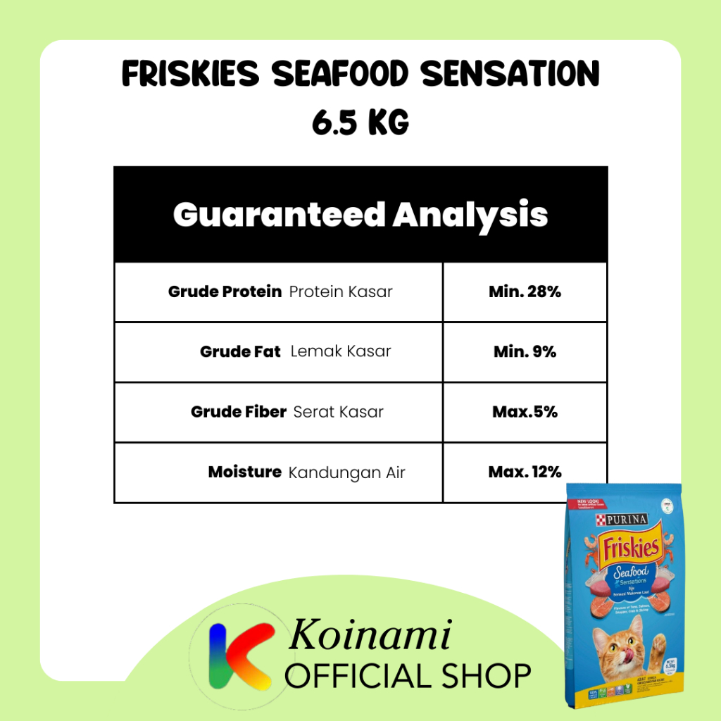 FRISKIES SEAFOOD SENSATION 6.5 KG / CAT FOOD  / makanan kucing