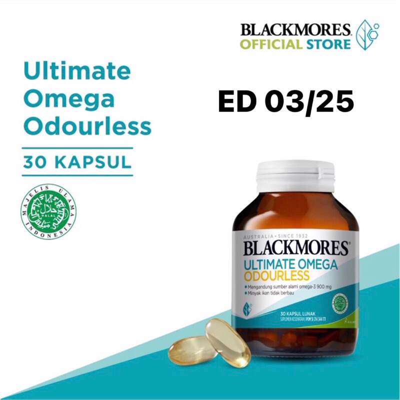 Blackmores Ultimate Omega Odourles isi 30 &amp; 60 kapsul BPOM KALBE