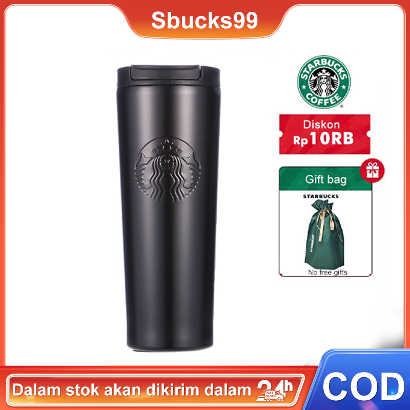 Tumbler Starbucks Termos Thermos Botol Minum Stainless Tumbler Siren Troy Starbucks Hitam Black