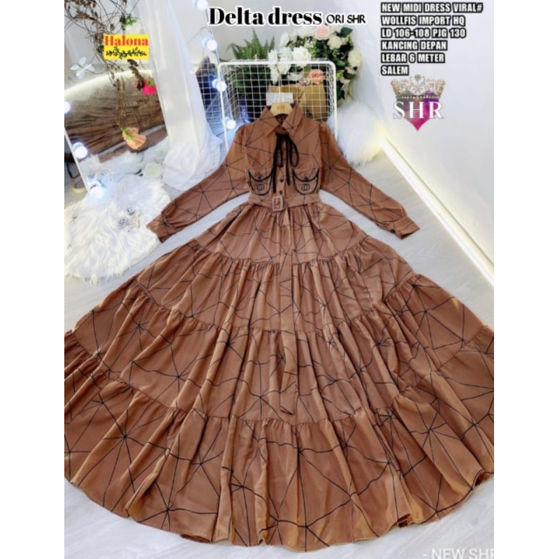 GAMIS DELTA DRESS ORI SHR/IMPORT ORI SHR MURAH