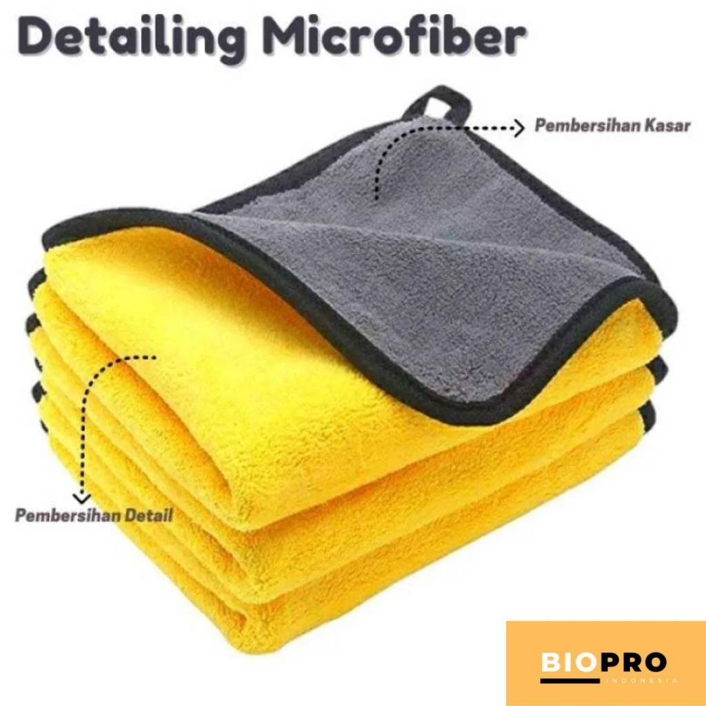 Kain Lap Microfiber Serbaguna / Kain Lap Kuning Abu Mobil,Motor Serbaguna 2 sisi