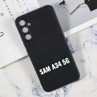 SoftCase Macaron Black Samsung A34 5G/A54 5G/A04E/M32 M52 M12 A12 A22 4G A32 M23 5G A02S TPU Full Black matte Protection Camera Non Slip Premium case