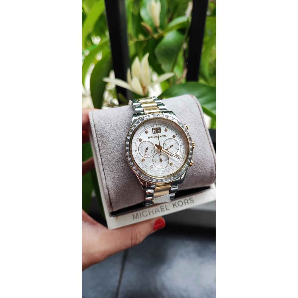jam tangan BRANDED  Watch Brinkley. MK6188 silver gold blink