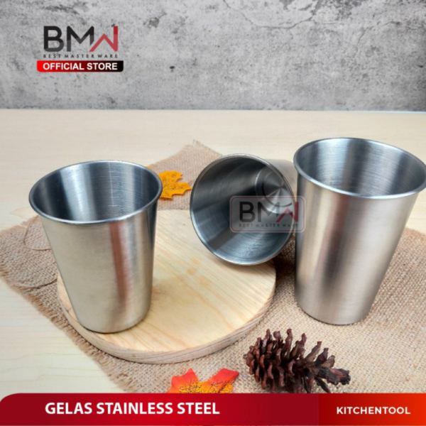 

Jual BMW Kitchen Ware - Gelas Minum Air Teh Kopi Stainless Steel SUS 304 - 300ML Murah