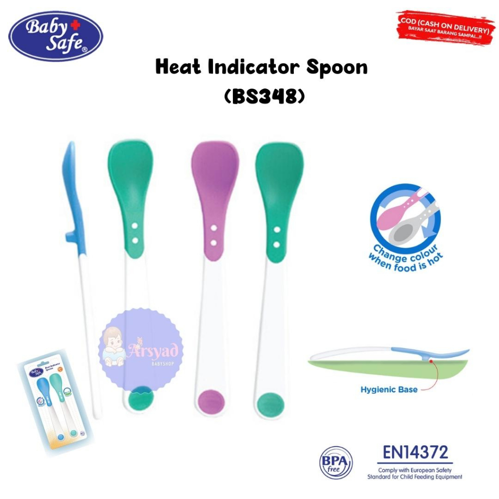 Baby Safe Sendok Makan Anak dengan Indikator Suhu Panas 2 Pcs/Pack - Heat Indicator Spoon