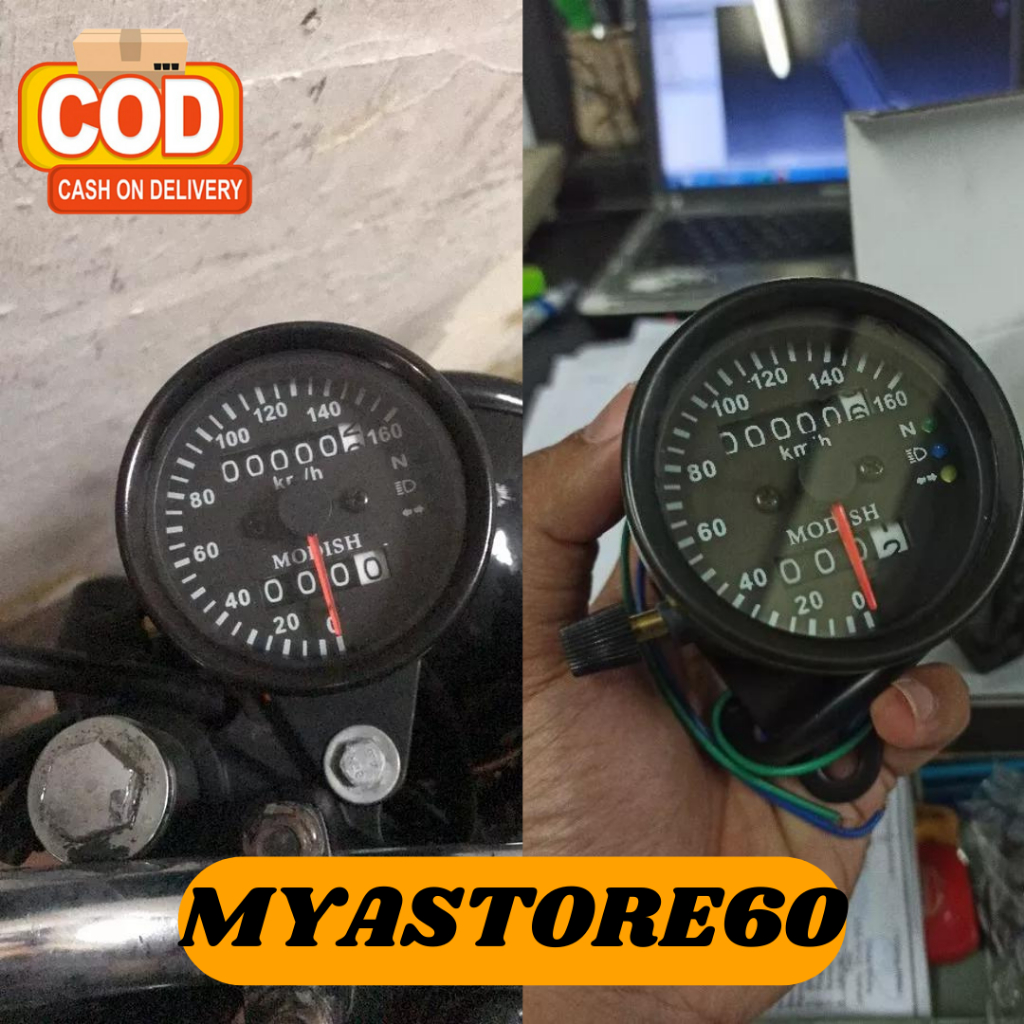 Speedometer Spidometer Model Bulat Kilometer 12 Volt LED Motor Speedo Meter Spido Meter Bulat 12V UNIVERSAL