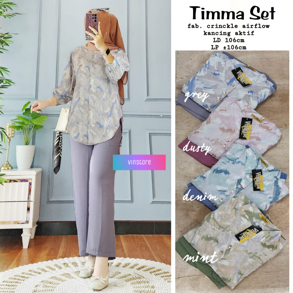 TIMMA SET BY VINSTORE / SETELAN CRINCLE TERBARU BEST SELLER