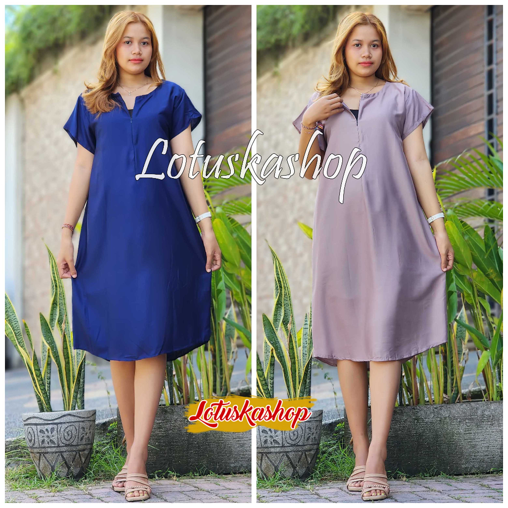 Daster Bali XL Polos Busui Resleting