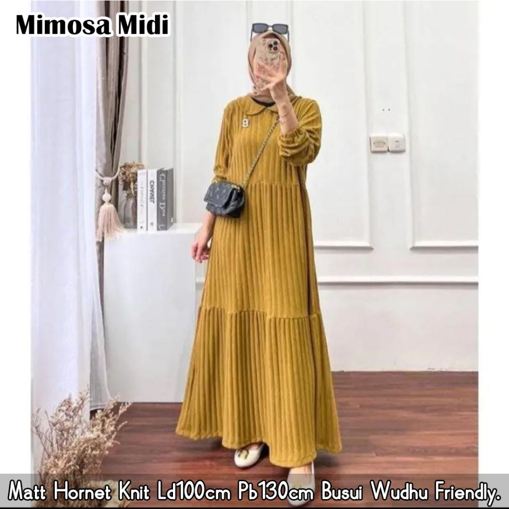 MIMOSA DRESS KNIT TEBAL PREMIUM