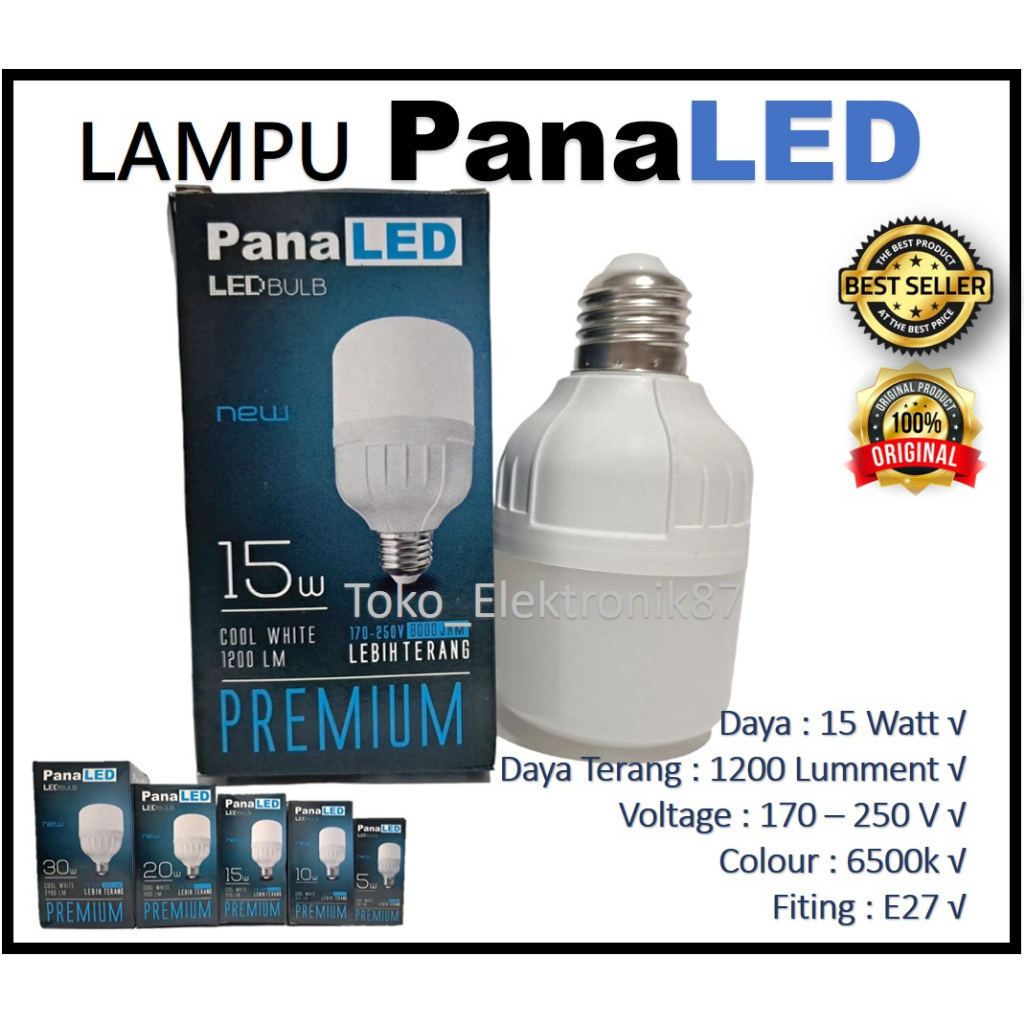 Lampu Led 15 Watt Panaled 15w model Tabung