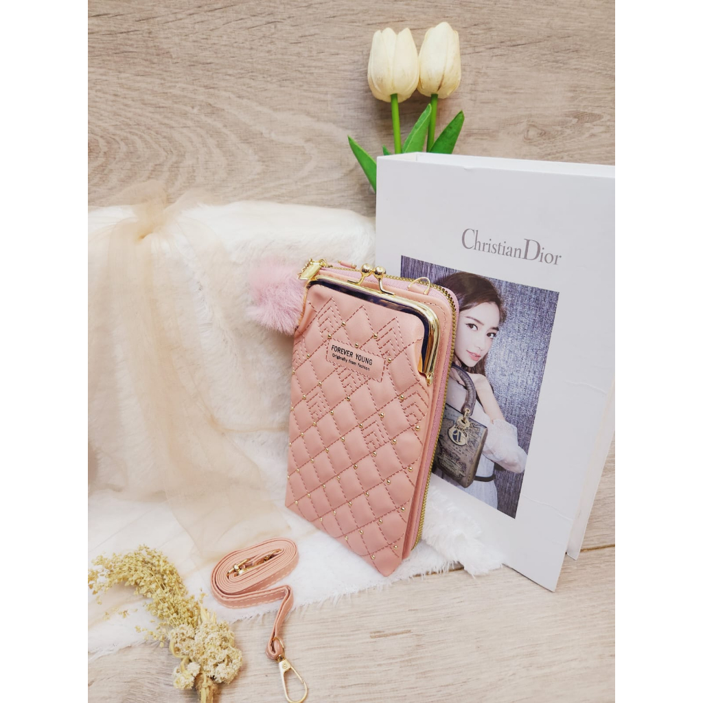 Tas Hp Forever Young/Dompet Hp Behel Resleting 1/Tas Hp Wanita Korean Style 5M-115