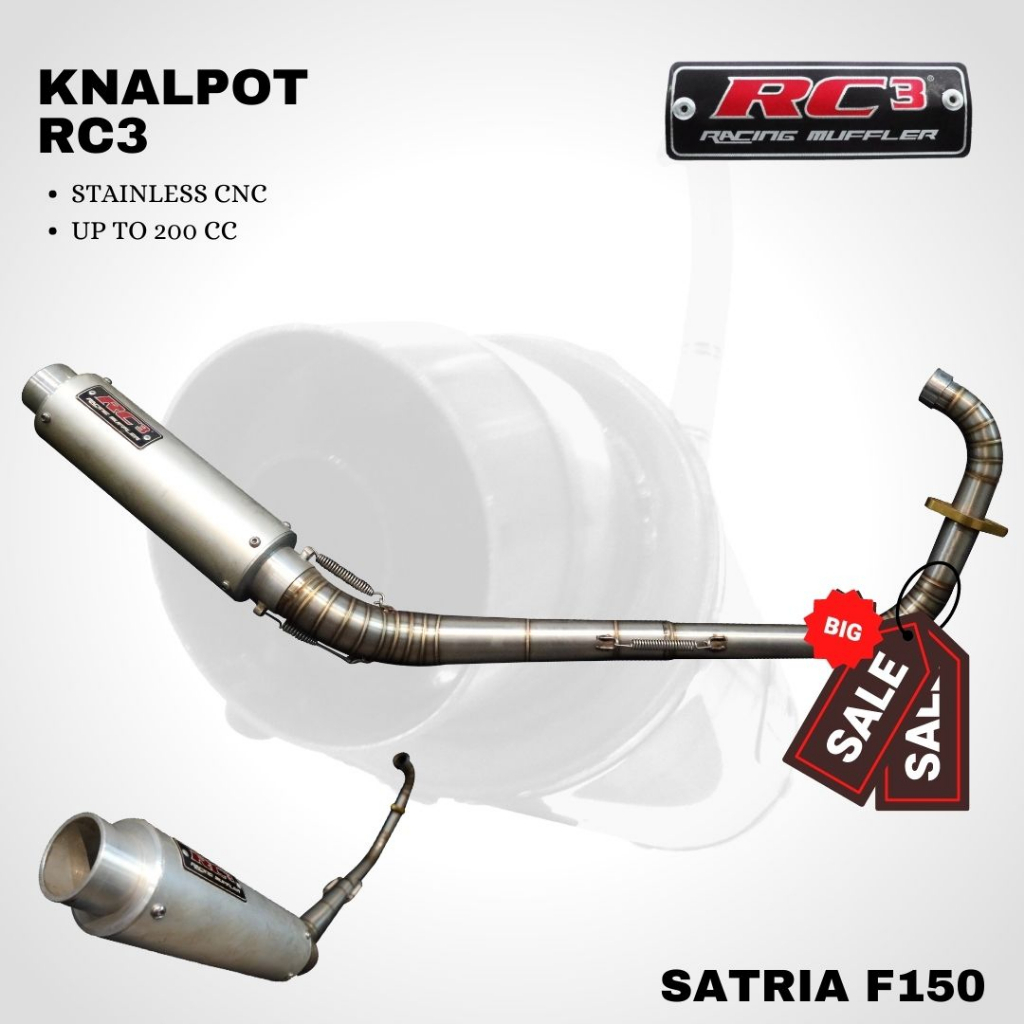 Knalpot RC3 satria fu 150 stainles CNC up to 200cc