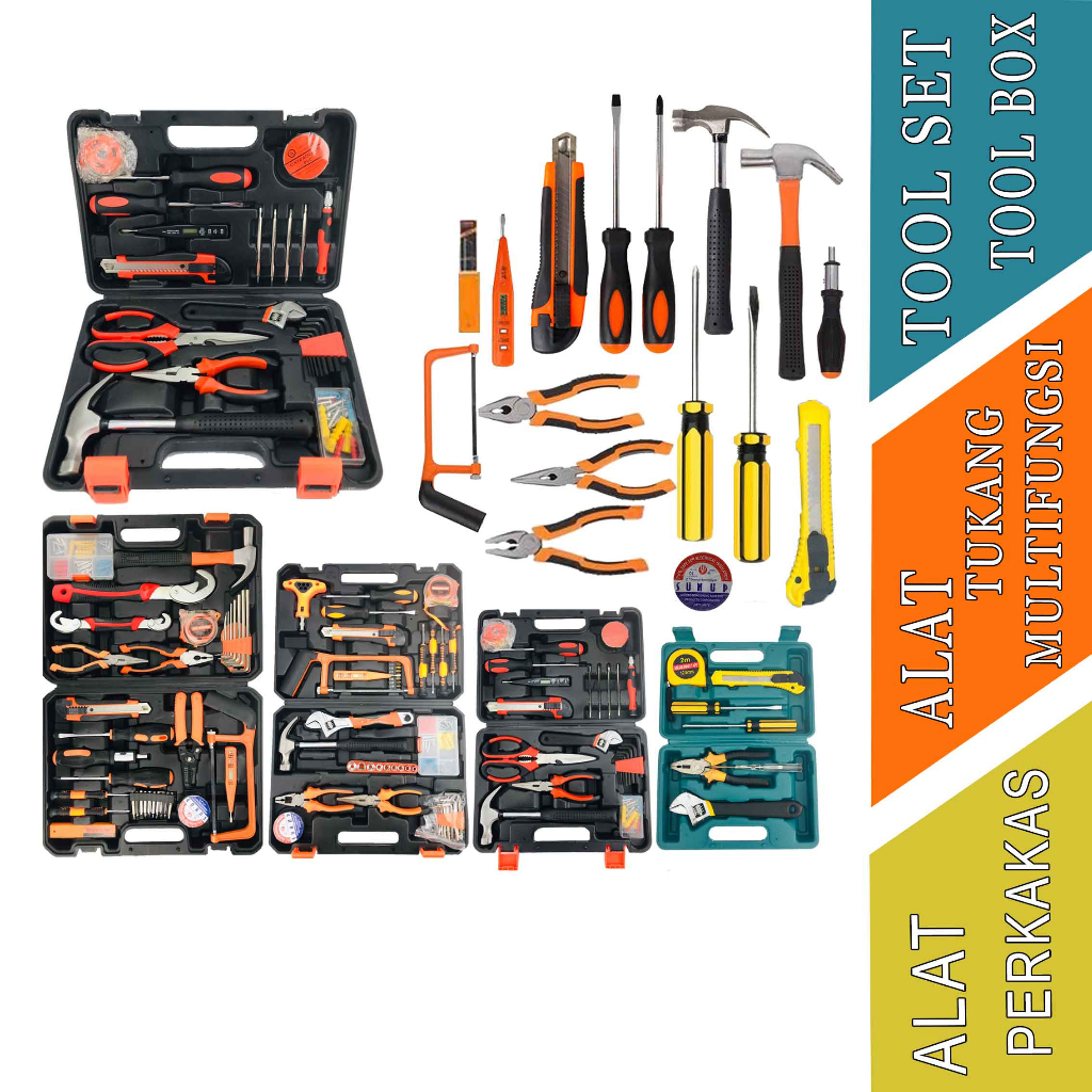Alat pertukangan Multifungsi- Tool Box- Perkakas Tukang- Tool 1 Set