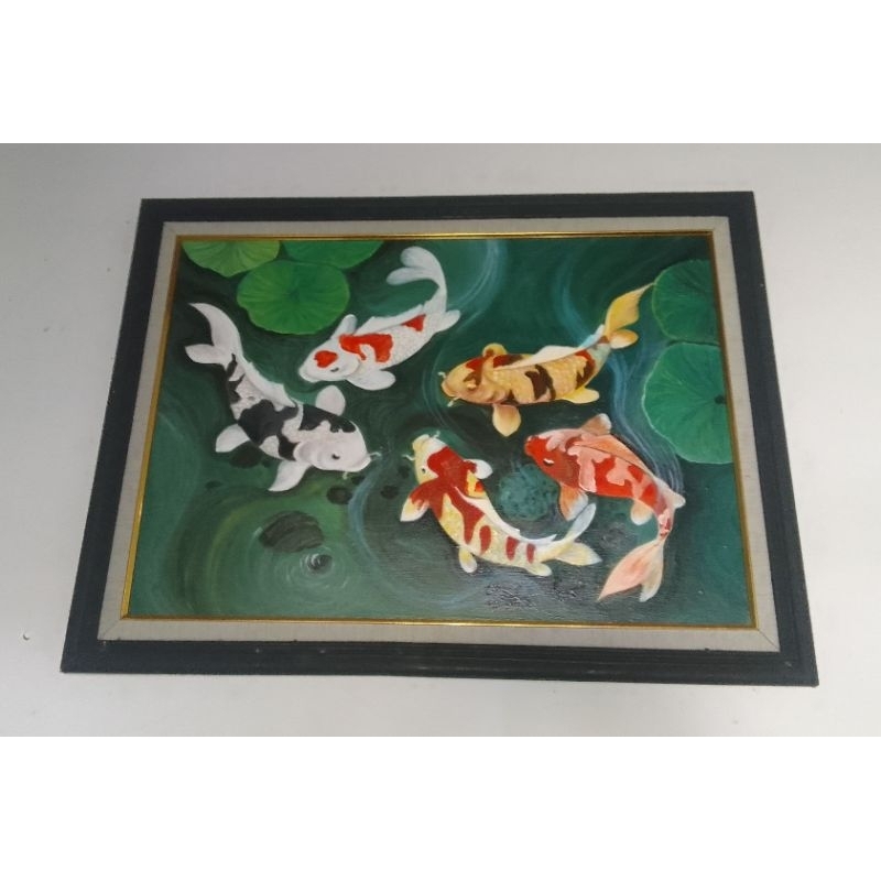 lukisan ikan koi penarik rejeki