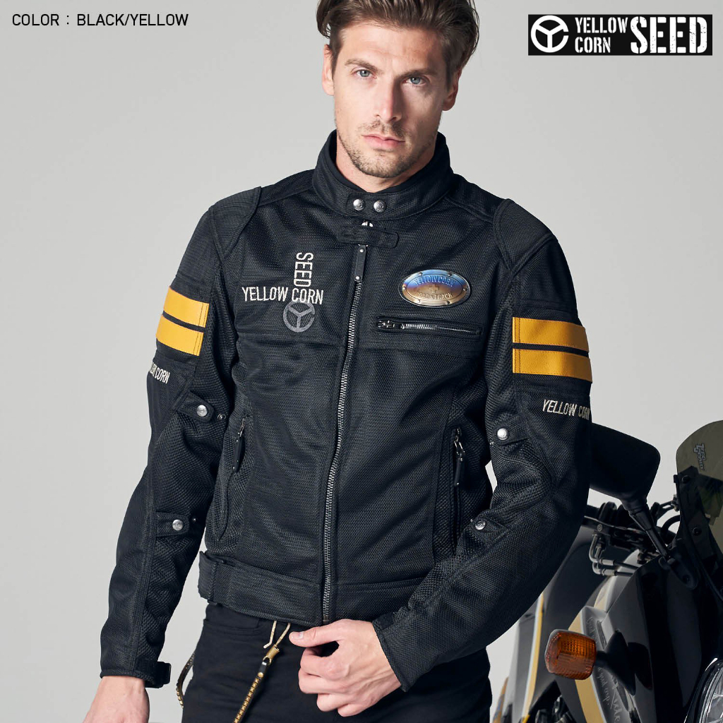 JAKET YELLOW CORN SEED SJ-2313 MESH JACKET BLACK/YELLOW