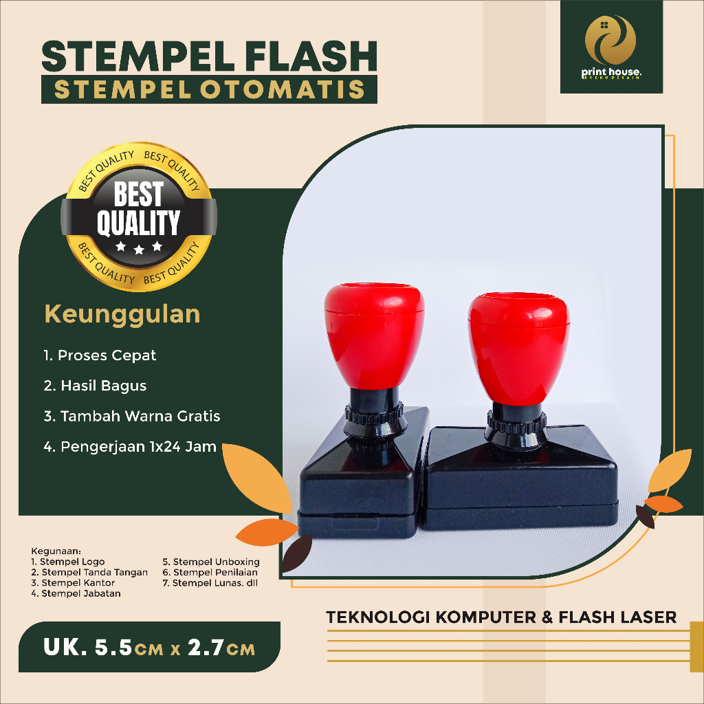 

STEMPEL FLASH UKURAN 5,5CM X 2,7CM, STEMPEL OTOMATIS, STEMPEL CUSTOM, STEMPEL WARNA, STEMPEL BERKUALITAS, STEMPEL MURAH