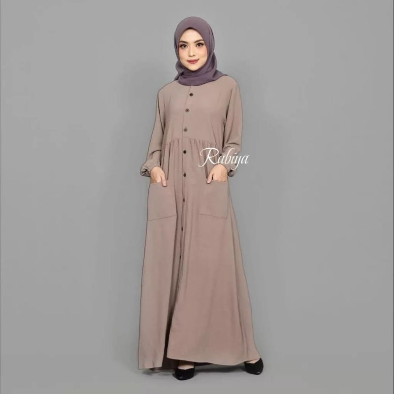 Gamis Terbaru Raya Dress Crinkle Ukuran Jumbo Size L XL XXL 3XL 4XL