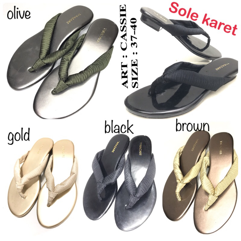 Sandal Japit Dewasa Perempuan Tarazare // Sandal Japit Anti Slip Sole Karet Glosy