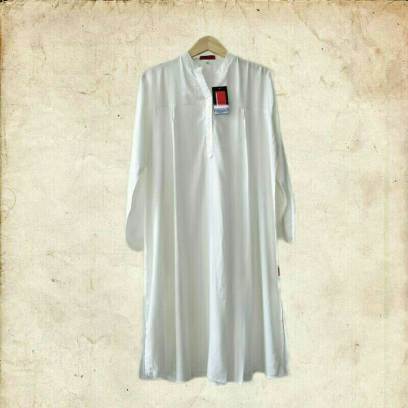 TUNIK KATUN RAYON POLOS JUMBO PUTIH TULANG