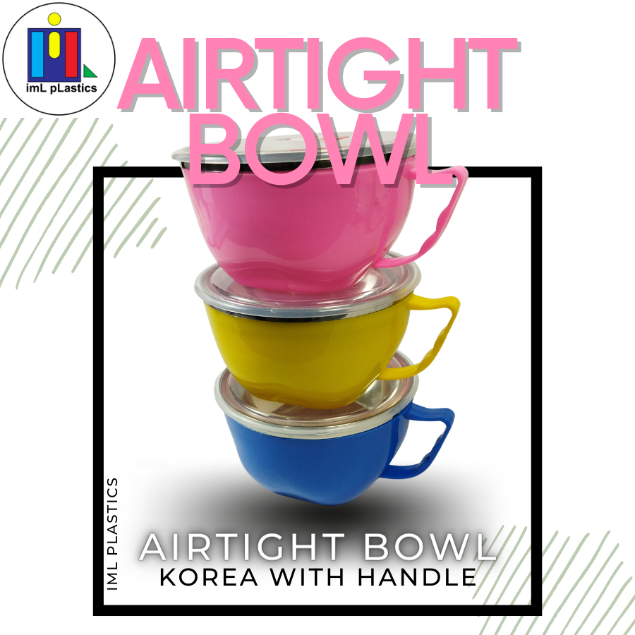 Airtight bowl korean with handle kedap udara stainless serbaguna