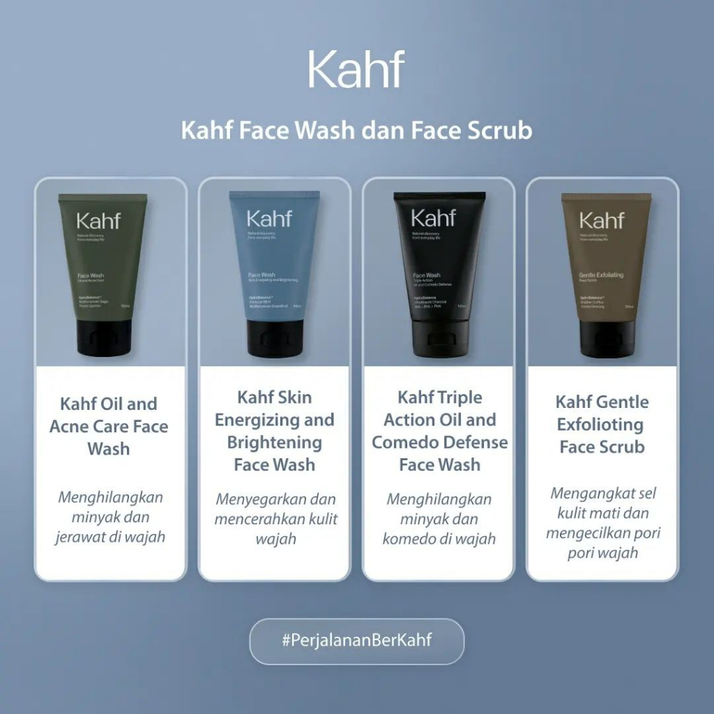 Kahf Face Wash Energizing Brightening Oil Acne Care 100ML / Sabun Wajah Pria Mencerahkan Melembabkan Berminyak Berjerawat Moisturizing