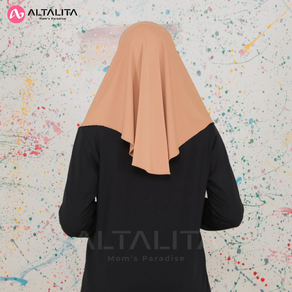 Altalita - Hijab Instan Qiara Penguin Kerudung Bergo Jersey Premium Ukuran S Jilbab Sporty Instant Menutup Dada Cocok Untuk Sekolah Olahraga Volly Futsal Senam dan Sehari-Hari