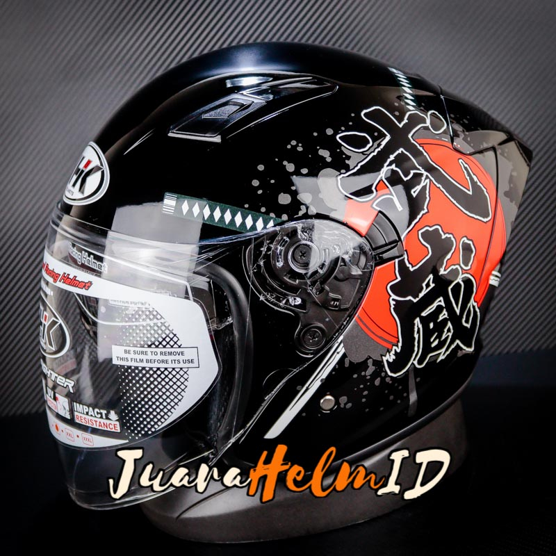 NHK HELM R1 MAX BUSHIDO #1 / BLACK RED / DOUBLE VISOR