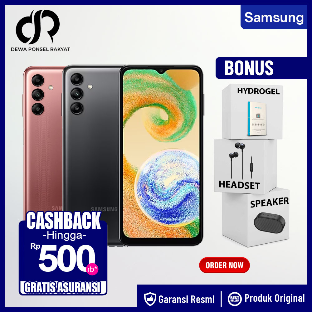 Handphone Samsung Galaxy A04S + A04 + A04e 4/64GB 3/32GB Garansi Resmi Samsung A04 S 4 GB 64 GB Not A52S A32 A23 A24 A33 A34 A53 A54 A73 A03S A04 A04E A13 A14 A03 CORE M12 M22 M32 M33 M53 A7 LITE A8