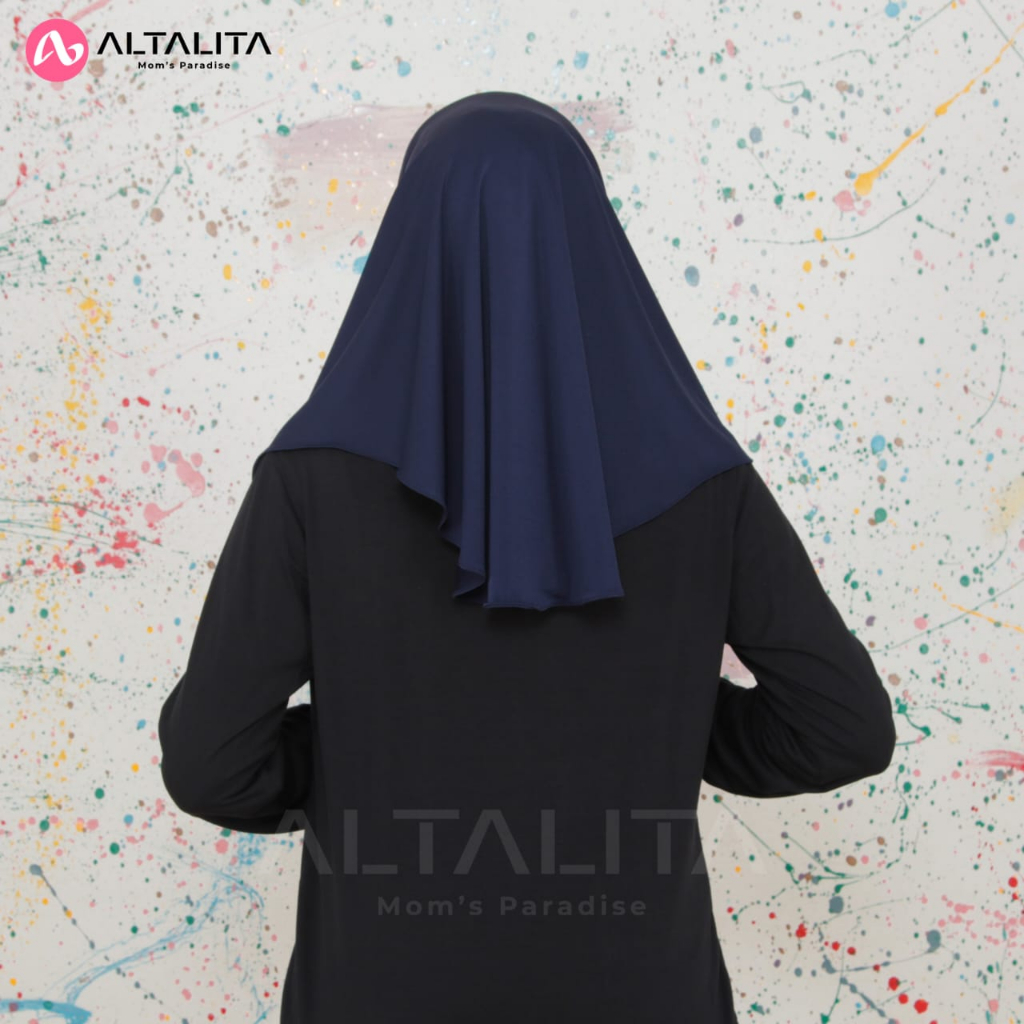 Altalita - Kerudung Instan Bergo Sport Menutup Dada Jilbab Instan Qiara Penguin Size S Hijab Bergo Jersey Premium Cocok Untuk Sekolah Olahraga Volly Futsal Senam dan Sehari-Hari