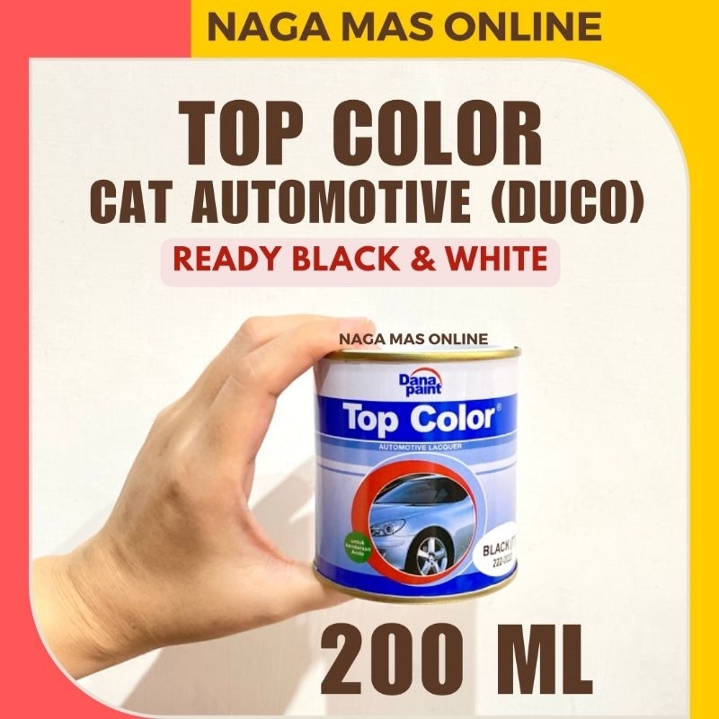 TOP COLOR 200ML PUTIH HITAM SILVER MERAH BIRU / CAT AUTOMOTIVE MOBIL KENDARAAN / CAT DUCO DANA PAINT
